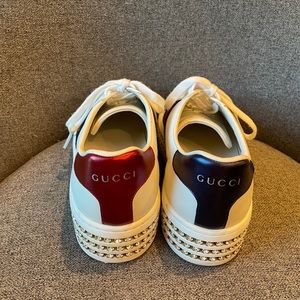 Gucci Ace Platform Sneaker with Crystals